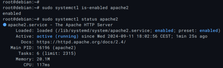comprobar apache2