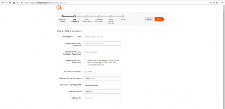 Configurar base de datos