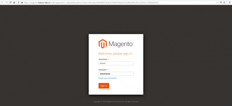 Administración de inicio de sesión de Magento