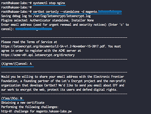 Activar el certificado SSL Let's encrypt
