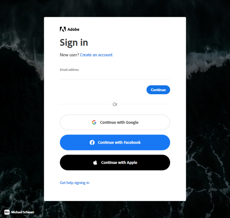 Página de inicio de sesión de Magento Adobe