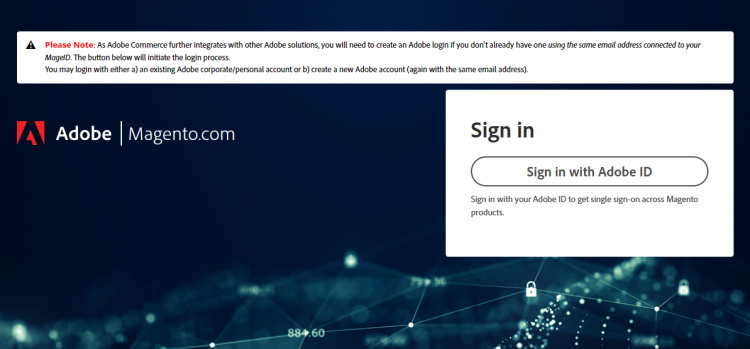 Página de inicio de sesión de Adobe ID