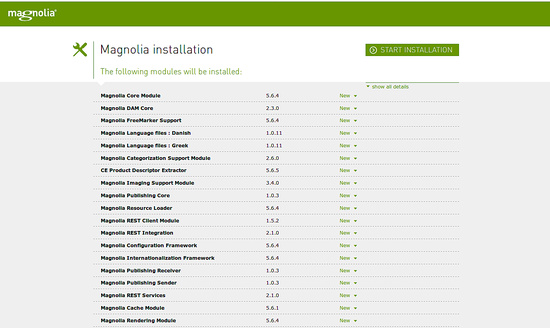 Comprueba los requisitos de instalación de Magnolia