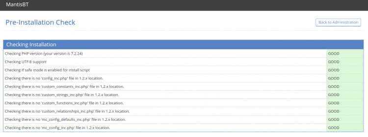 Comprobación previa a la instalación de Mantis