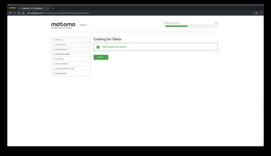 Crear tablas de la base de datos