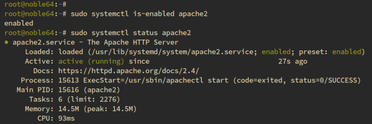 comprobar apache