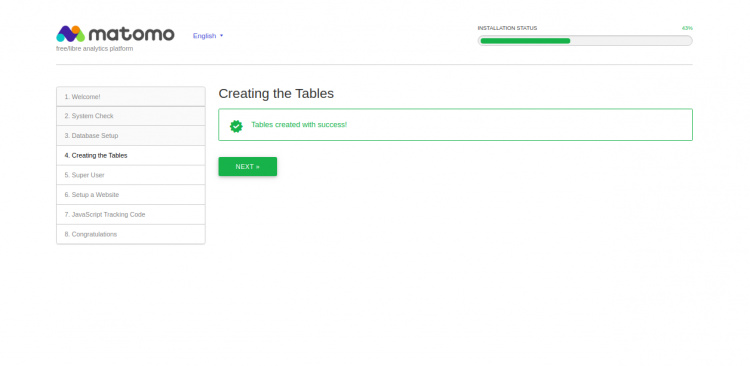 Crear tablas de la base de datos