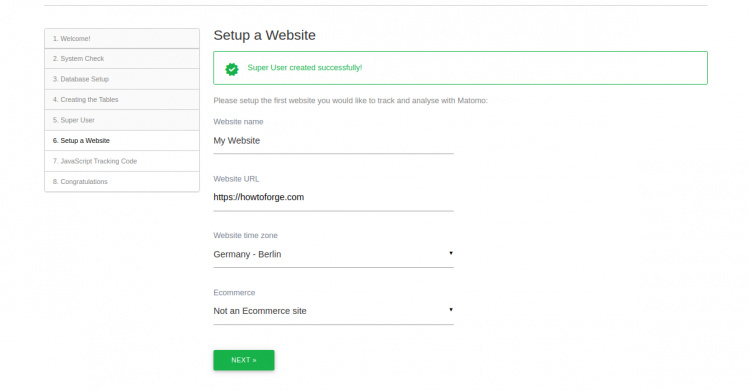 Configurar el sitio web