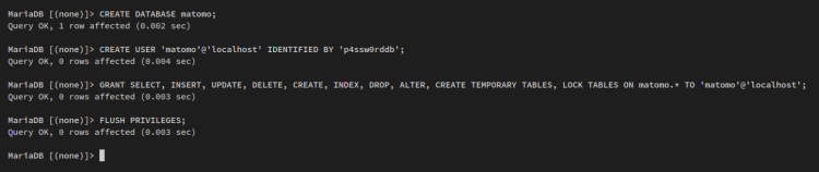 crear base de datos y usuario