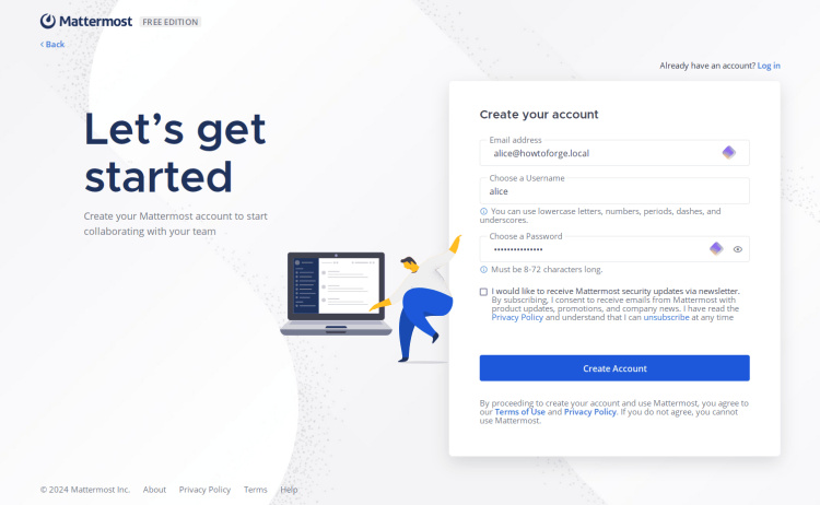 crear cuenta de administrador