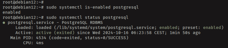 comprobar postgresql