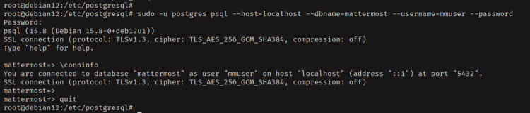 información de conexión