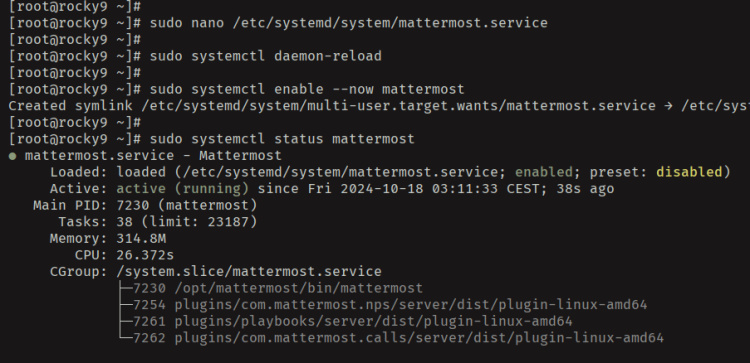 configurar el servicio mattermost