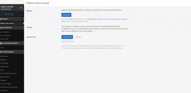 Acceder a la interfaz web de Mattermost