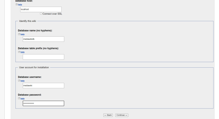 configuración db