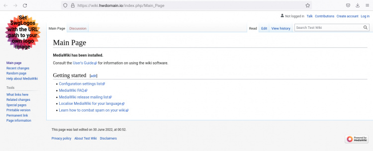 página de inicio de mediawiki