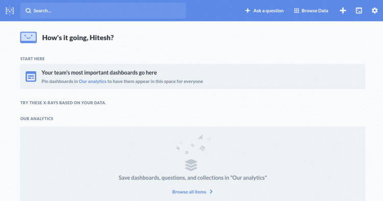 Cuadro de mando de la Metabase