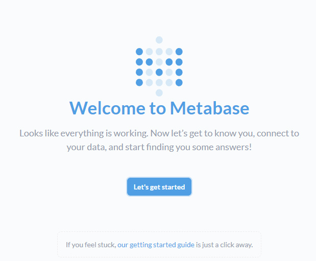 Asistente de configuración de la Metabase