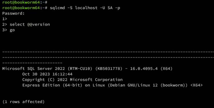 iniciar sesión y comprobar versión