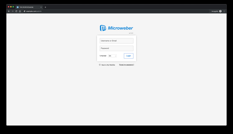 Inicio de sesión en Microweaver