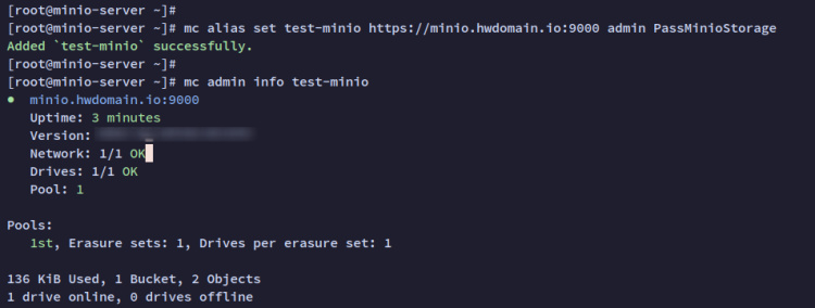 añadir servidor minio