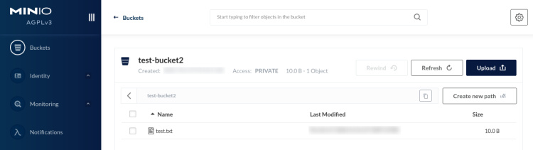 comprobar archivos en el cubo