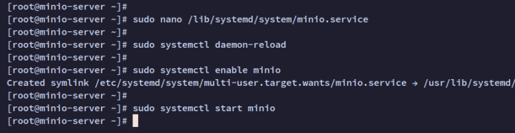 configurar servicio minio
