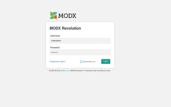 Acceder al Backend de MODX