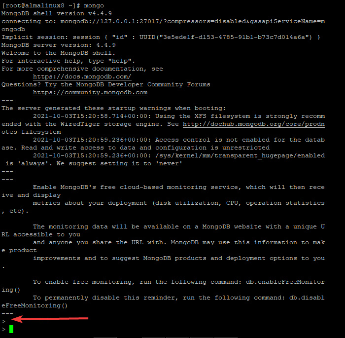 Probar la instalación de MongoDB