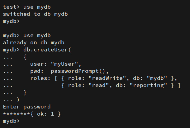 crear nueva base de datos y usuario