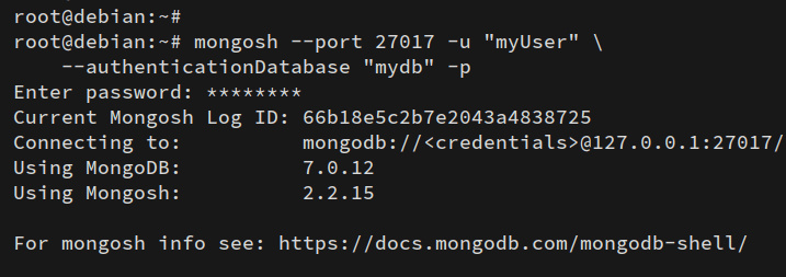 inicio de sesión mongodb