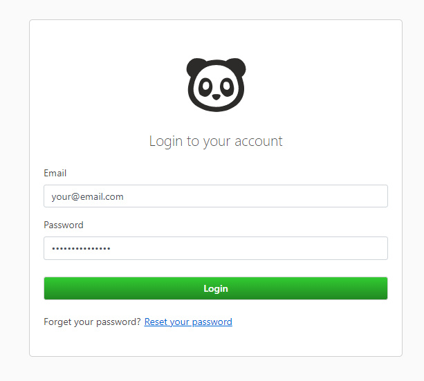 Página de inicio de sesión de Monica CRM