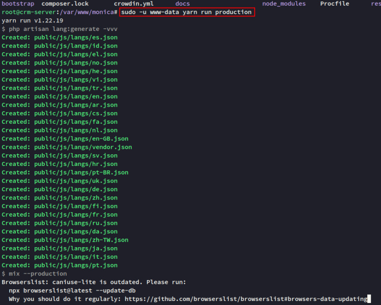 compilar archivos estáticos