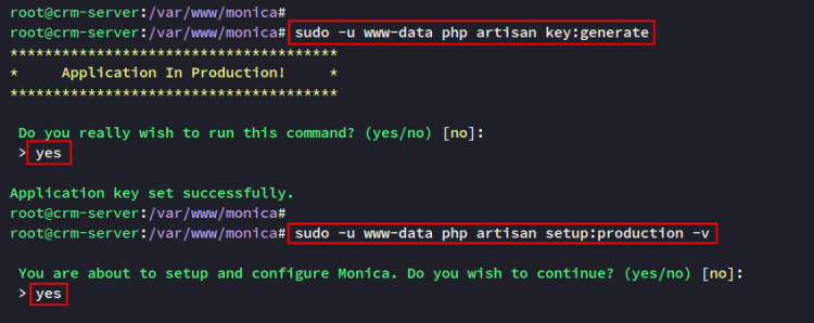 generar la clave de la app y migrar la base de datos