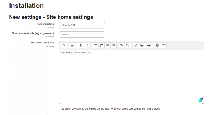 Configuración del sitio
