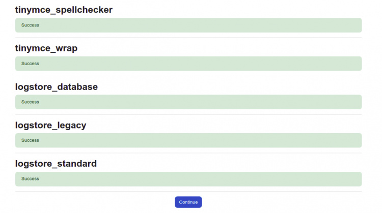 Instalación de Moodle con éxito