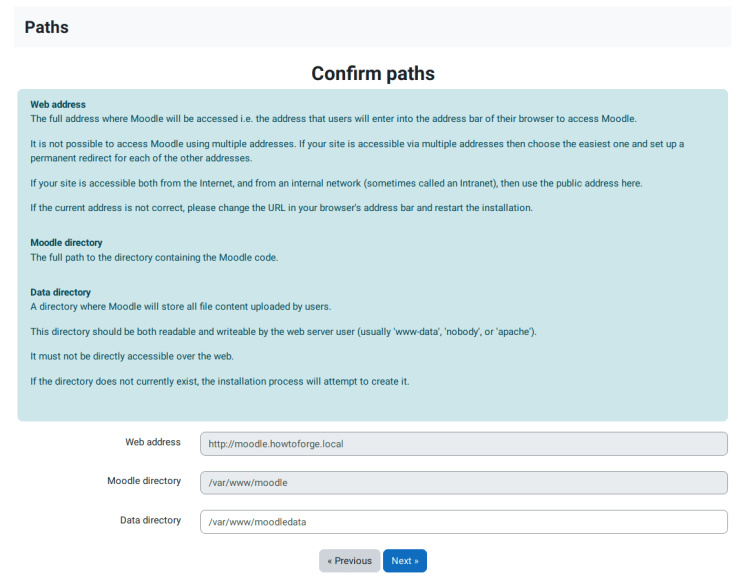 seleccionar dominio y directorio de datos