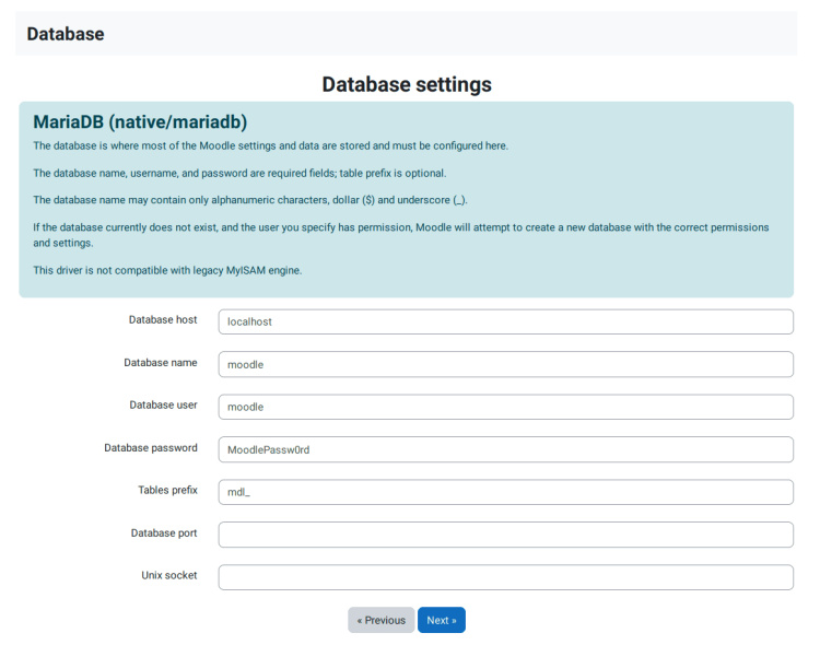 configuración mariadb