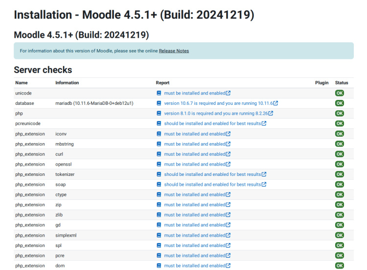 comprobaciones del sistema