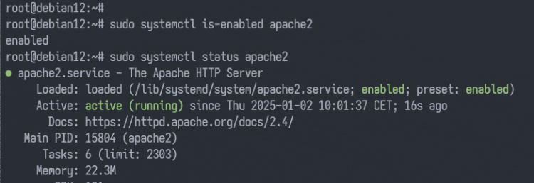 comprobar apache2