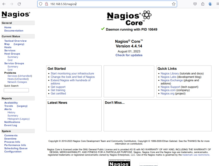 panel nagios