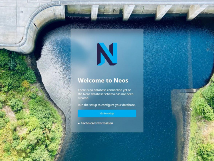 Pantalla de configuración de Neos