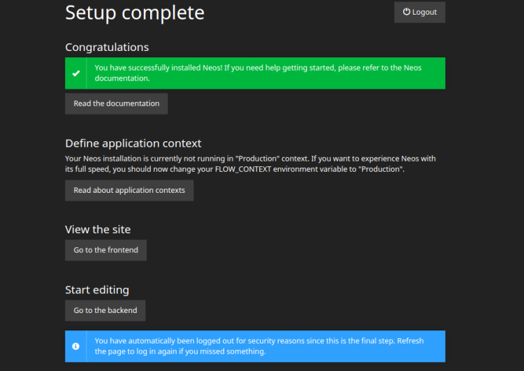 Configuración Neos completa