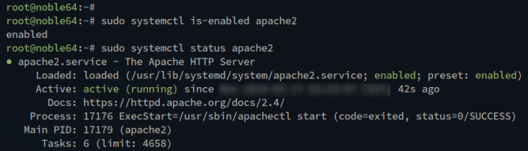 comprobar apache2