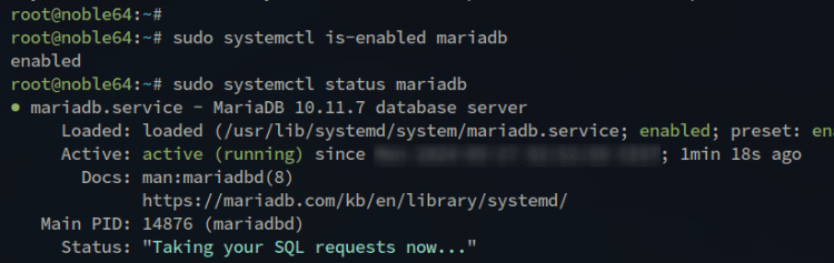 comprobar mariadb