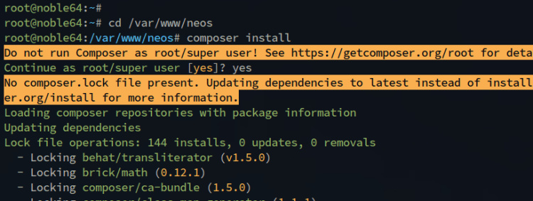 instala las dependencias de php con composer