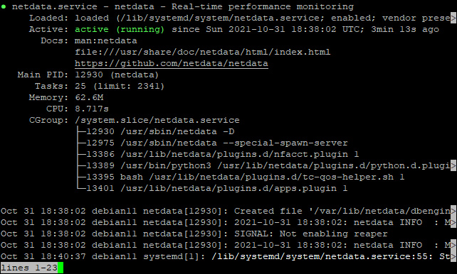 Instalación de Netdata en Debian 11