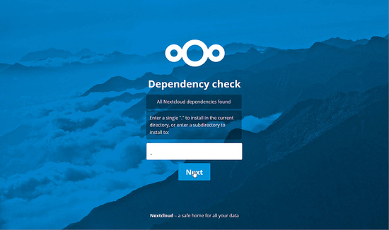 Establecer la ruta de instalación de Nextcloud