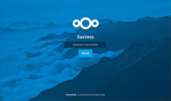 Nextcloud La descarga se ha realizado con éxito.