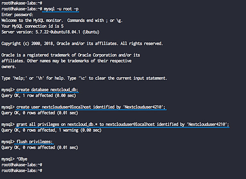 Configurar la base de datos MySQL